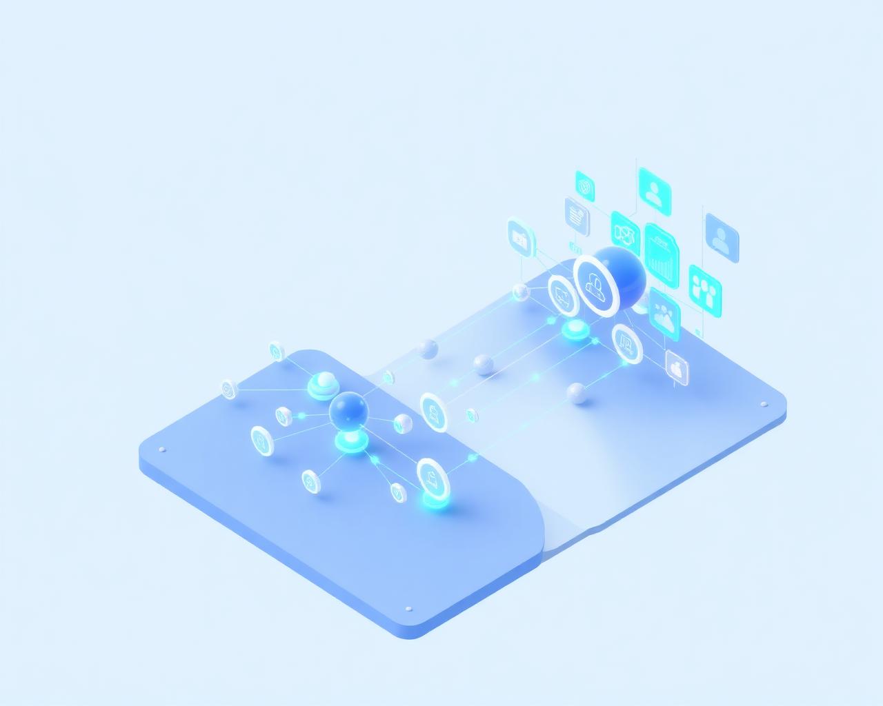 String visual: two connected data clusters
